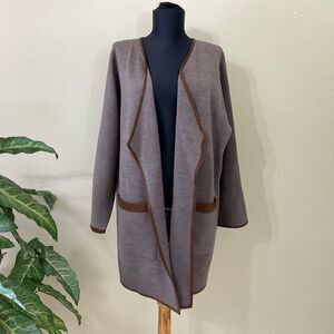 Soft Surroundings Wool Blend Open Front Cardigan Coat women’s sz. Petite Large